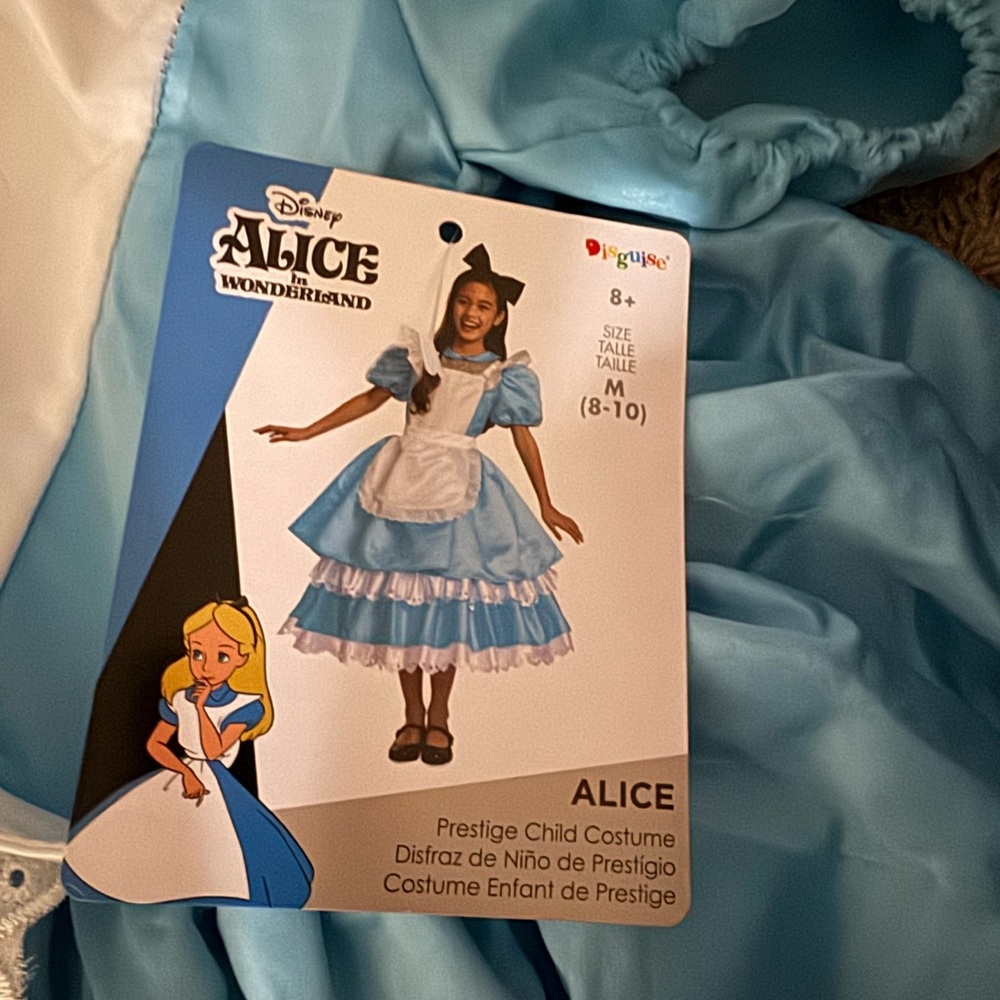 Disney Alice Wonderland Kids Costume - Light Blue and White
